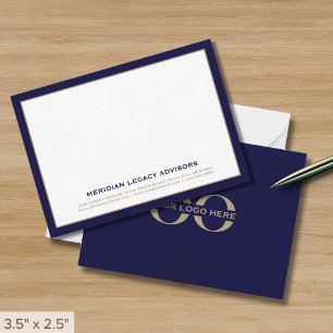 Carte De Correspondance Logo Marine Blue and Gold Business