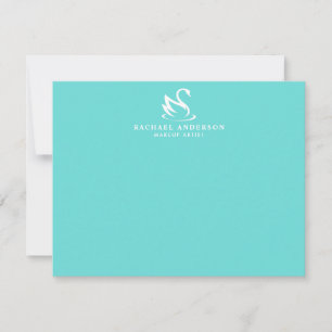 Carte De Correspondance Logo minimaliste Robins Oeuf Bleu Blanc Cygne