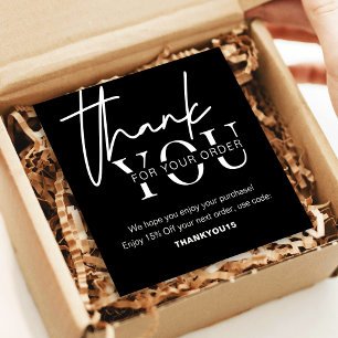 Carte De Correspondance Logo noir minimaliste Merci d'affaires pour comman