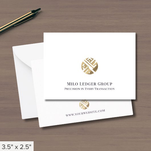 Carte De Correspondance Logo Or de luxe simple