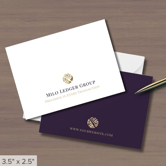 Carte De Correspondance Logo or simple et élégant