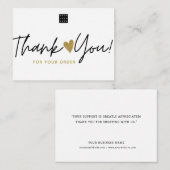 Carte De Correspondance Logo personnalisé Merci de commande pour petites e (Devant / Derrière)