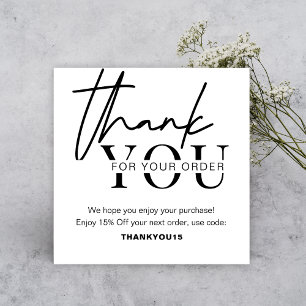Carte De Correspondance Logo Personnalisé Minimaliste Business Merci Note