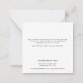 Carte De Correspondance Logo personnalisé simple et Merci d'entreprise (Dos)