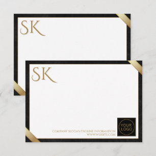 Carte De Correspondance Logo Premium Black and Gold Company