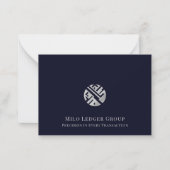 Carte De Correspondance Logo Professionnel Marine Blue Business personnali (Devant)