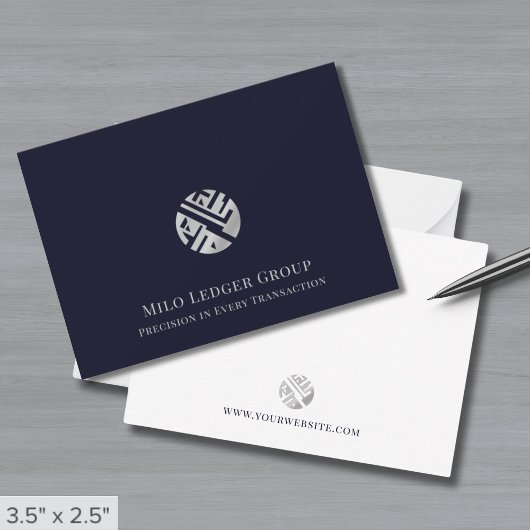 Carte De Correspondance Logo Professionnel Marine Blue Business personnali