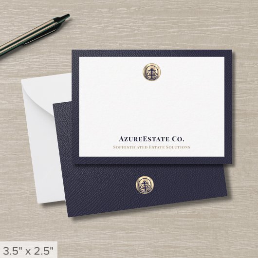 Carte De Correspondance Logo professionnel Marine Blue Gold