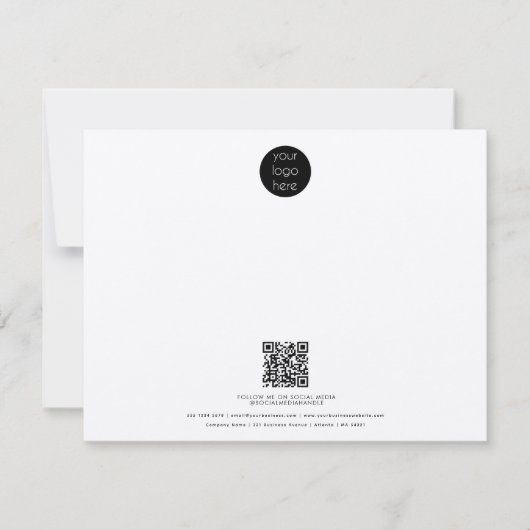 Carte De Correspondance Logo professionnel QR Code Rustic Kraft (Devant)