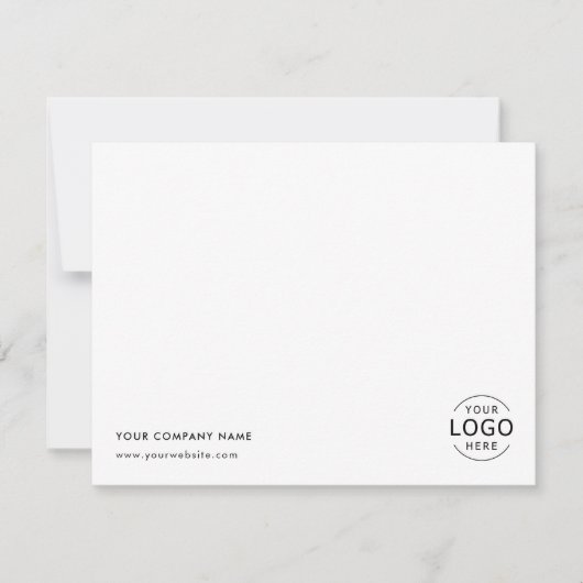 Carte De Correspondance Logo Professionnel Simple Blanc (Devant)