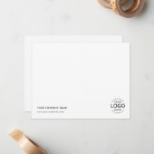 Carte De Correspondance Logo Professionnel Simple Blanc (Devant/Arrière en situation)