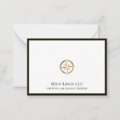 Carte De Correspondance Logo simple élégant Gold Compass (Devant)