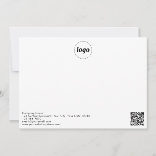 Carte De Correspondance Logo simple QR Code Professionnel (Devant)