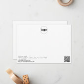 Carte De Correspondance Logo simple QR Code Professionnel (Devant/Arrière en situation)