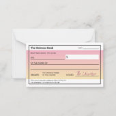 Carte De Correspondance Loi d'attraction jolie Manifeste rose chèque de l' (Devant)