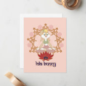 Carte De Correspondance Lola Bunny Yoga Lotus Pose (Devant/Arrière en situation)
