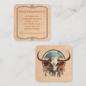 Carte De Correspondance Longhorn Western Mariage Info Card (Devant / Derrière)