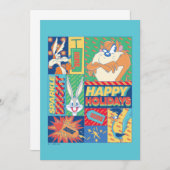 Carte De Correspondance LOONEY TUNES™ | Étincelles Brillantes Joyeuses Fêt (Devant / Derrière)