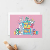 Carte De Correspondance LOONEY TUNES™ | Retrouvez-moi sous le gui (Devant/Arrière en situation)