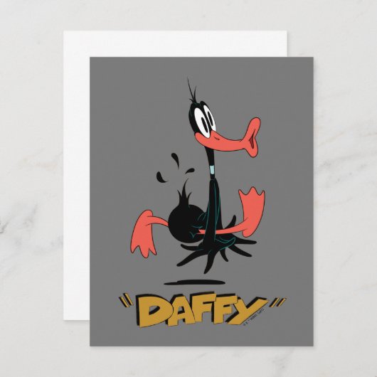 Carte De Correspondance LOONEY TUNES™ Rires rétro | DAFFY DUCK™ (Devant / Derrière)