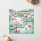 Carte De Correspondance Lotus Flowers & Citation (Devant/Arrière en situation)