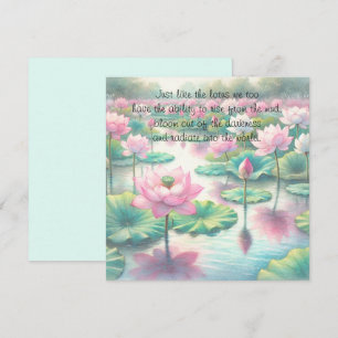 Carte De Correspondance Lotus Flowers & Citation