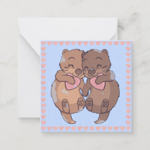 Carte De Correspondance Loutres Mignonnes