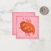 Carte De Correspondance Loutres Mignonnes (Devant/Arrière en situation)