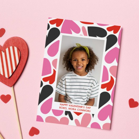 CARTE DE CORRESPONDANCE LOVE HEARTS COLLAGE PHOTO CLASSROOM VALENTINES