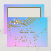 Carte De Correspondance Love Songs Bat mitzvah Flat Note Card (Devant / Derrière)