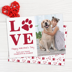 Carte De Correspondance LOVE Valentines Jour Animaux de compagnie Chien Ph