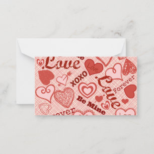 Carte De Correspondance Love XOXO Be Mine Forever Hearts Saint Valentin