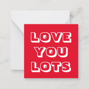 Carte De Correspondance Love You Lots rouge moderne audacieuse typographie