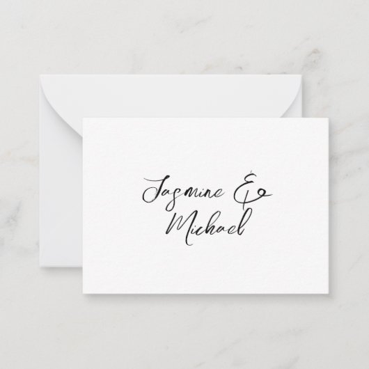 Carte De Correspondance Lovely Chic Calligraphie Noms Mariages (Devant)