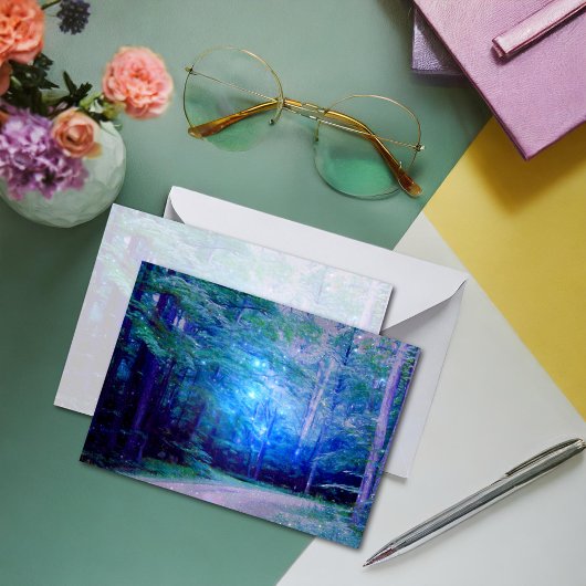 Carte De Correspondance Luciole bleu Twilight Imaginaire Bois