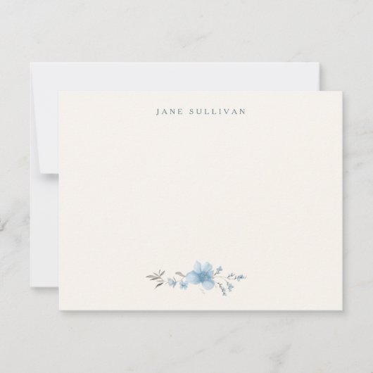 Carte De Correspondance Lumière Artistique Pastel Roses Bleus (Devant)