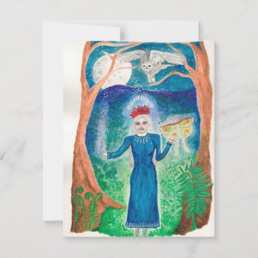 Carte De Correspondance Luna Goddess Flat Note Card (Devant)