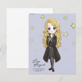 Carte De Correspondance Luna Lovegood aquarelle magique (Devant / Derrière)
