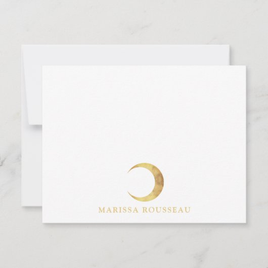 Carte De Correspondance Lune de croissant d'or céleste (Devant)