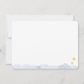 Carte De Correspondance Lune et étoiles, Aquarelle bleue Personnalisée App (Dos)