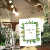 Carte De Correspondance Lush Tropical Green Feuilles Mariage Numéro de tab