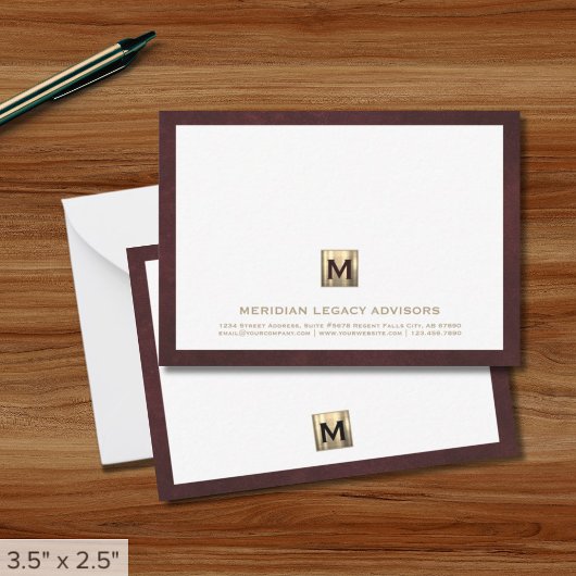 Carte De Correspondance Luxe Monogramme