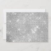 Carte De Correspondance luxueux monogramme de feuille brillante argent (Dos)