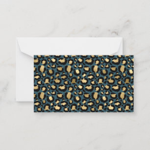 Carte De Correspondance Luxurious Leopard Spots Dark Blue Wild Glam