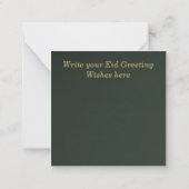 Carte De Correspondance Luxury Eid Mubarak Greeting in Green (Dos)