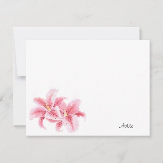 Carte De Correspondance Lys Stargazer Rose (Devant)