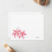 Carte De Correspondance Lys Stargazer Rose (Devant/Arrière en situation)