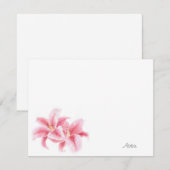 Carte De Correspondance Lys Stargazer Rose (Devant / Derrière)