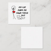 Carte De Correspondance Ma chat m'a fait distribuer ces valentines drôles (Devant / Derrière)