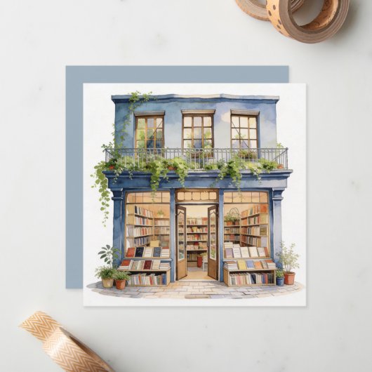 Carte De Correspondance Ma Librairie  (Devant/Arrière en situation)